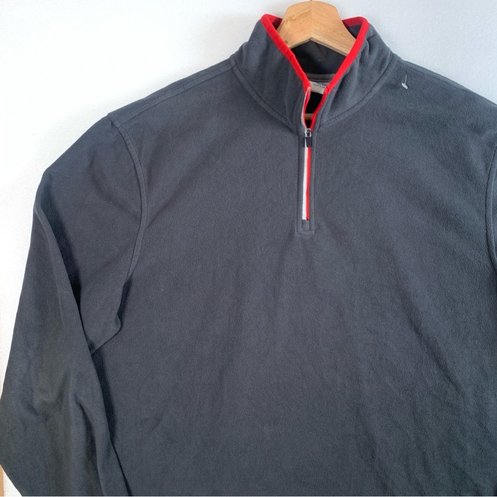 STARTER Men’s 1/4 Zip Grey Pullover Fleece Sweater Size Large 42-44 - Picture 3 of 12
